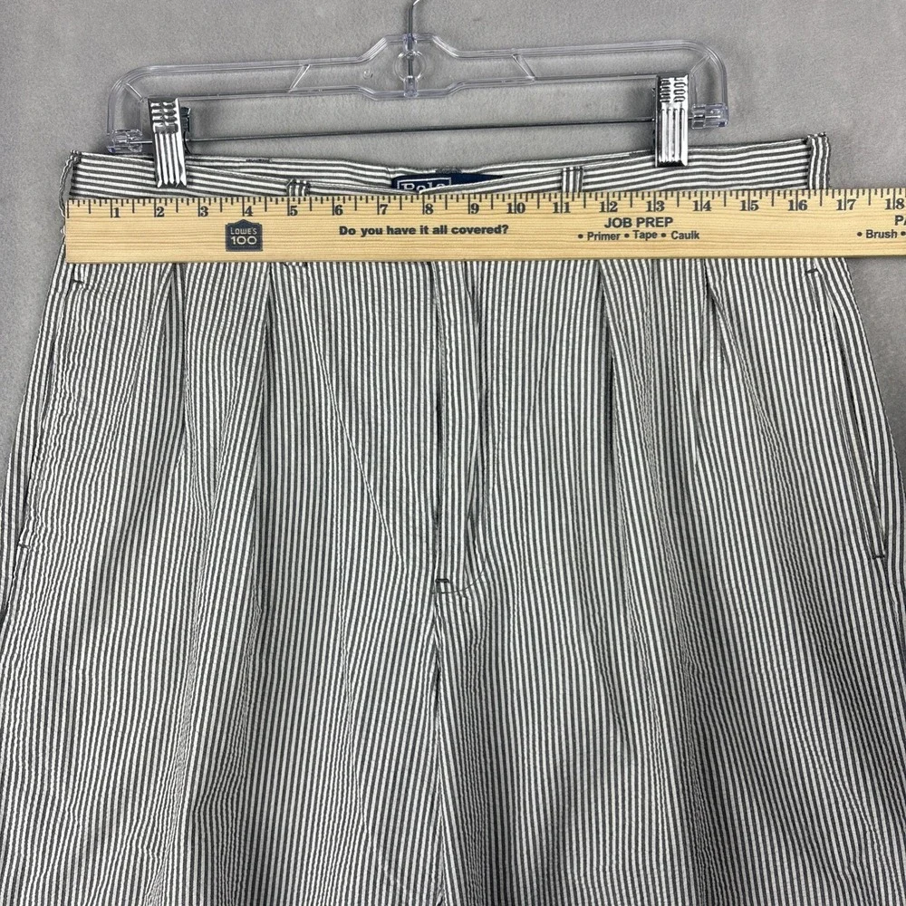Polo Ralph Lauren Tyler Seersucker Shorts Men’s 33 Gray Striped Double Pleated
